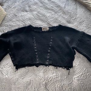 Black cropped sweater